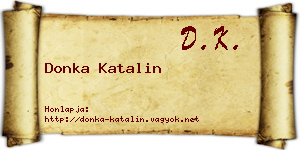 Donka Katalin névjegykártya